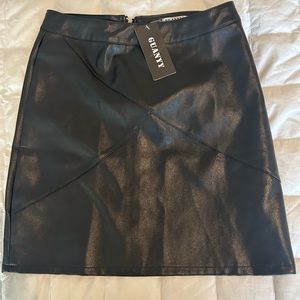 Faux black leather skirt